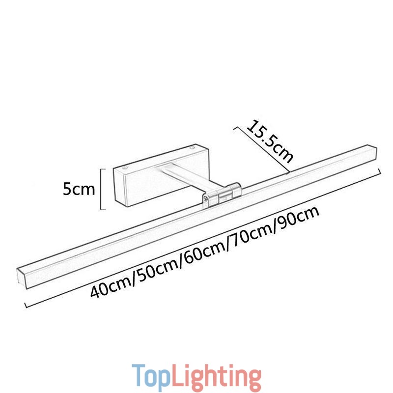 Nordic Style Mirror Front Light Angle Adjustable Wall Sconce Washroom
