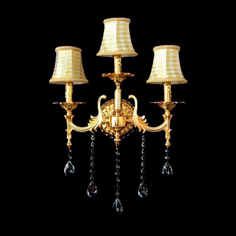 European Wall Lamp Luxurious Wall Sconce Crystal Drop Decoration Lamp Bedside Lighting