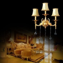 European Wall Lamp Luxurious Wall Sconce Crystal Drop Decoration Lamp Bedside Lighting