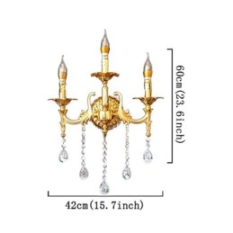 European Wall Lamp Luxurious Wall Sconce Crystal Drop Decoration Lamp Bedside Lighting