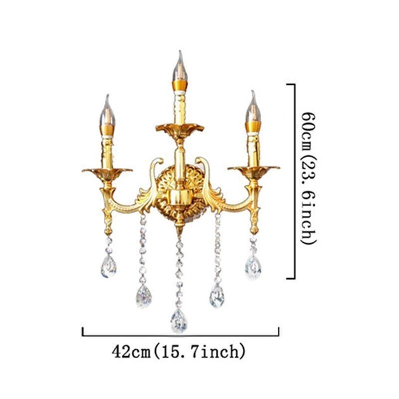 European Wall Lamp Luxurious Wall Sconce Crystal Drop Decoration Lamp Bedside Lighting