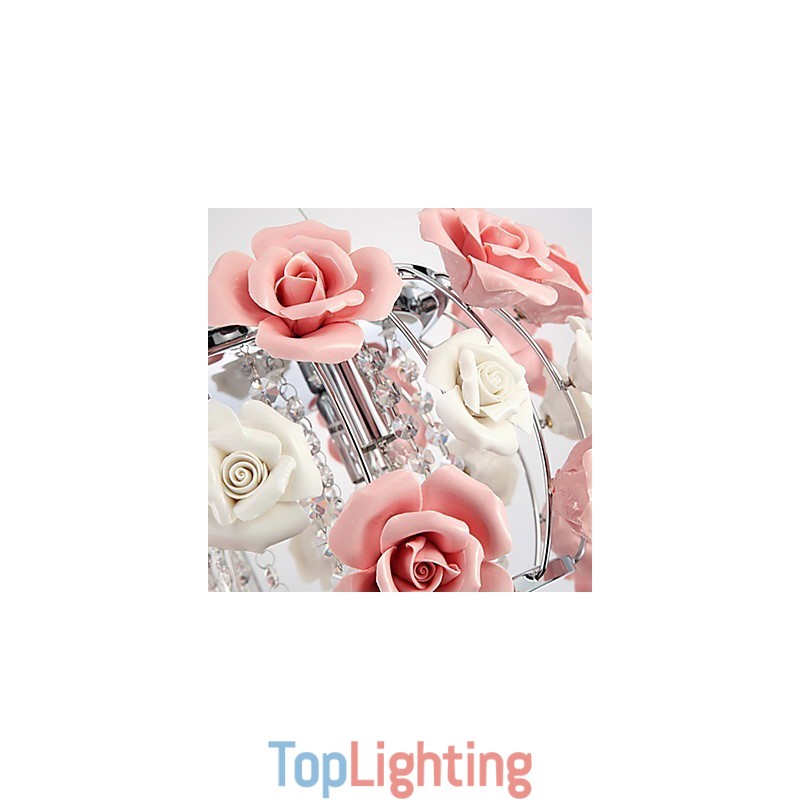 Country Crystal Electroplated Metal Flush Mount