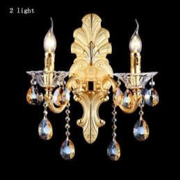 European Wall Lamp Luxurious Wall Sconce Crystal Drop Decoration Lamp Bedside Lighting