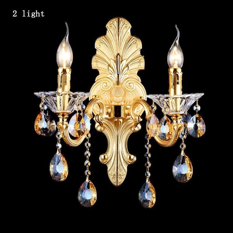 European Wall Lamp Luxurious Wall Sconce Crystal Drop Decoration Lamp Bedside Lighting