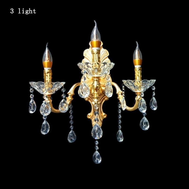 European Wall Lamp Luxurious Wall Sconce Crystal Drop Decoration Lamp Bedside Lighting