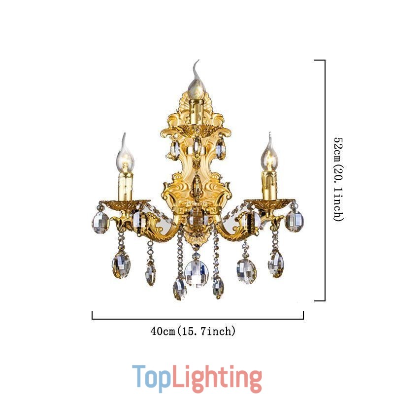 European Fashion Wall Lamp Luxurious Crystal Drop Wall Sconce Lighting