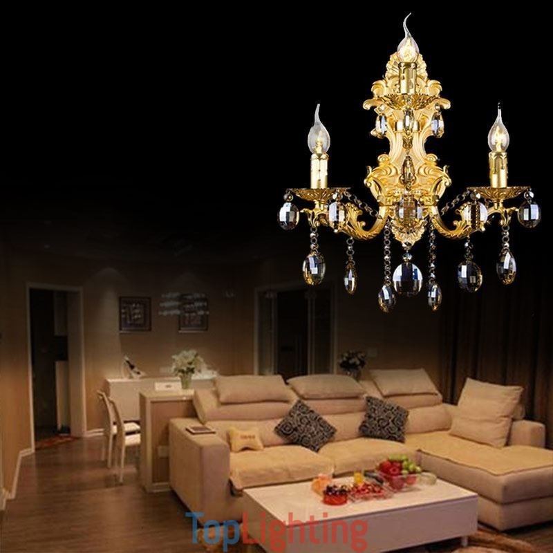 European Fashion Wall Lamp Luxurious Crystal Drop Wall Sconce Lighting