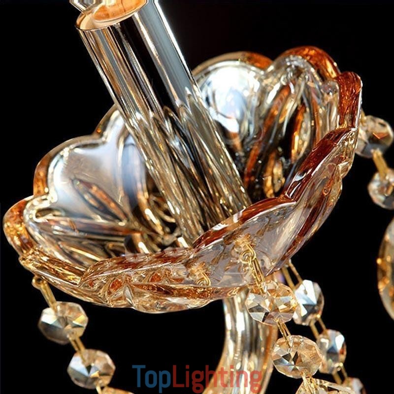 European Wall Lamp Amber Cognac Crystal Wall Sconce Simple Lamp Lighting