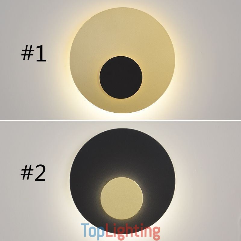 Nordic Wall Light Black Gold Round Full Copper Wall Sconce