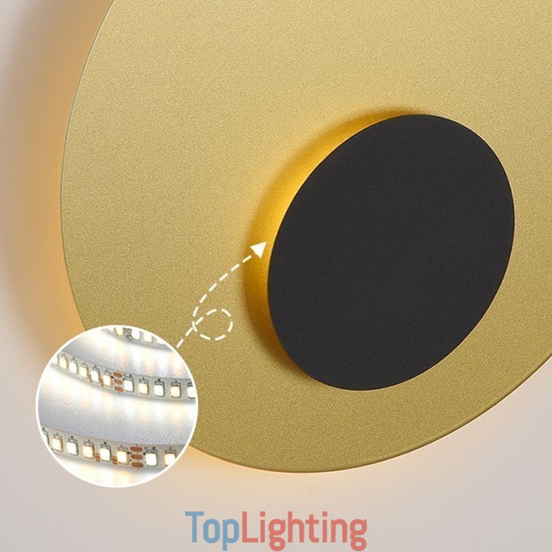 Nordic Wall Light Black Gold Round Full Copper Wall Sconce