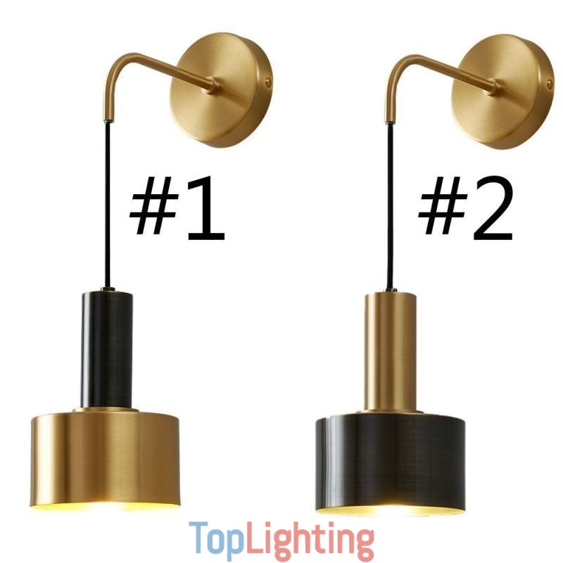 Modern Wall Light Black Gold Contrast Color Wall Sconce