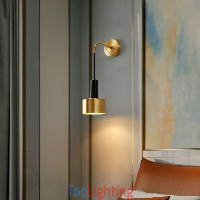 Modern Wall Light Black Gold Contrast Color Wall Sconce