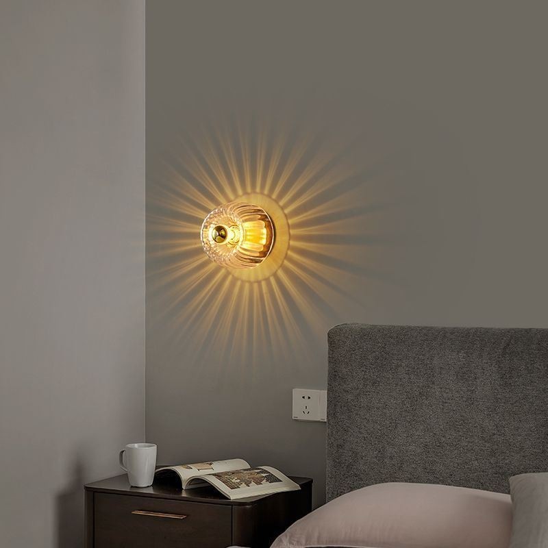 Modern Wall Lighting With Clear Glass Shade Brushed Wall Sconce Lighting