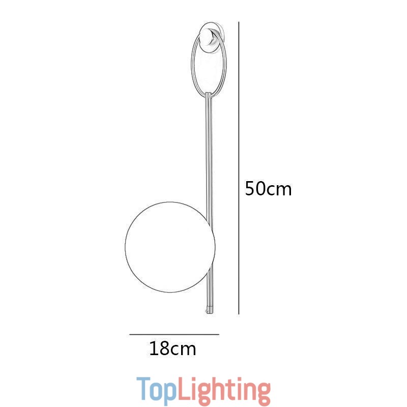 Modern Globe Wall Sconce Brushed Gold Glass Wall Light