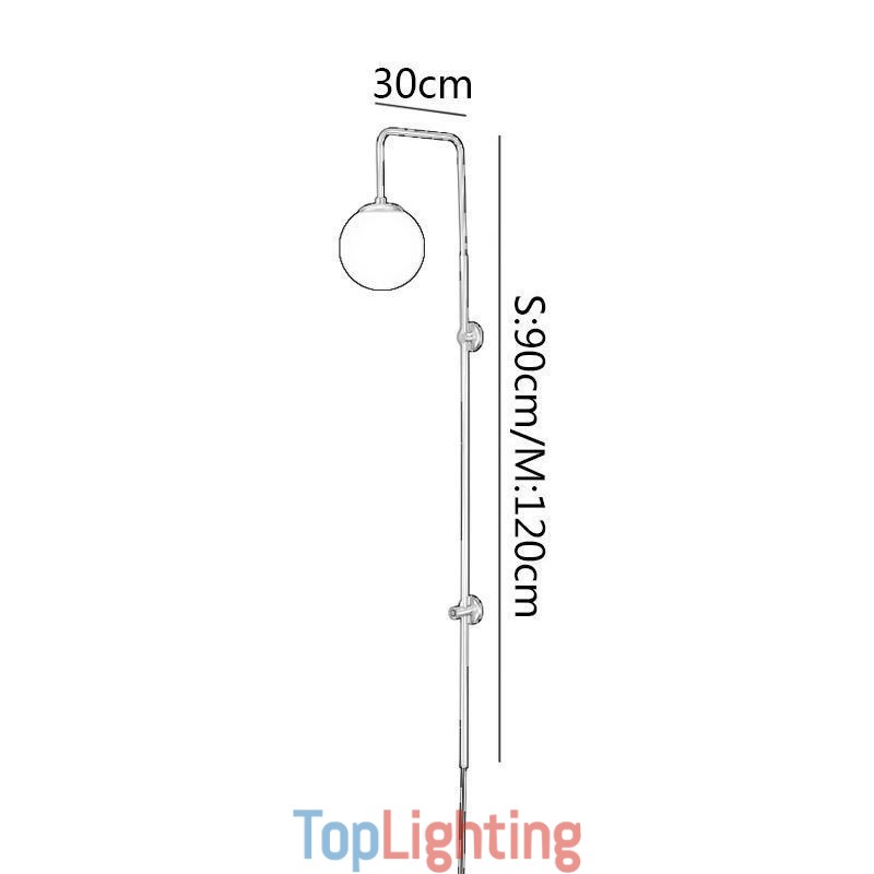 Modern Globe Wall Sconce Brushed Gold Glass Wall Light