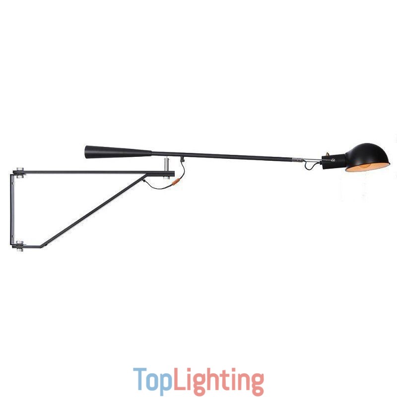 Single Rocker Arm Wall Light Bedside Reading Sconce Lamp