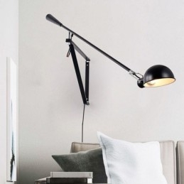 Single Rocker Arm Wall Light Bedside Reading Sconce Lamp