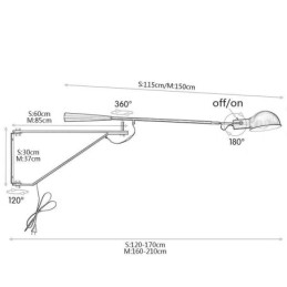 Single Rocker Arm Wall Light Bedside Reading Sconce Lamp