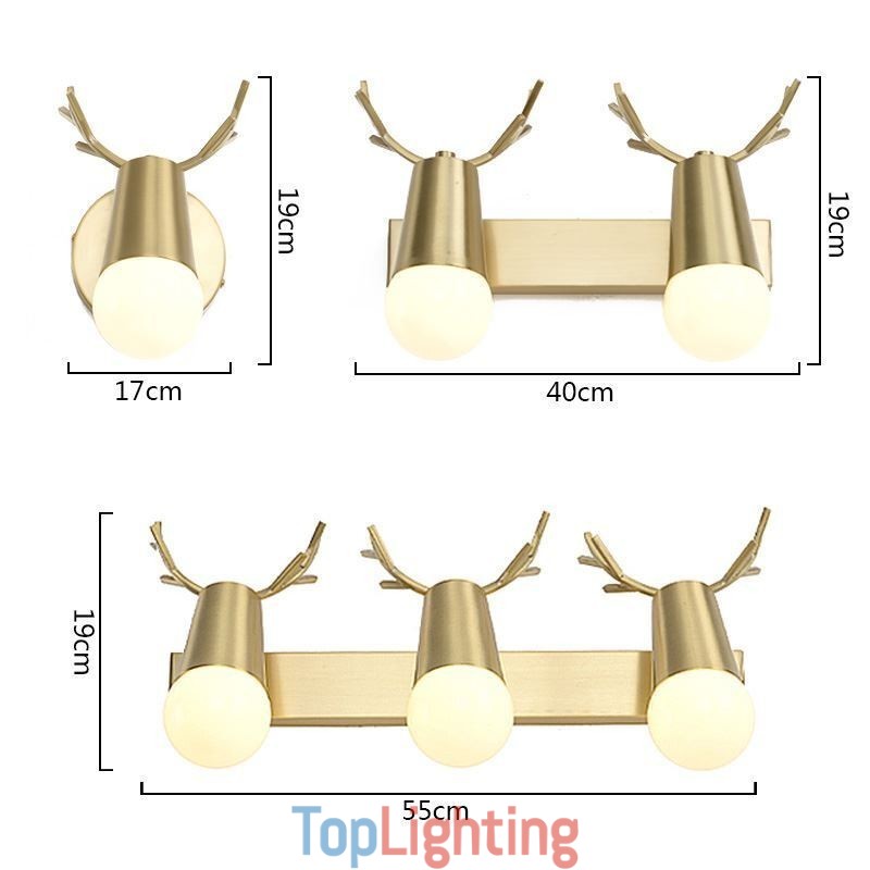 Nordic Brass Wall Lamp Mirror Front Light