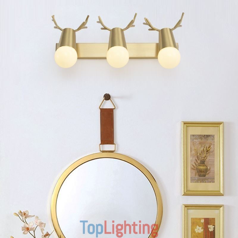 Nordic Brass Wall Lamp Mirror Front Light
