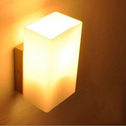 Nordic Wood Wall Lamp Glass Lampshade Sconce Light