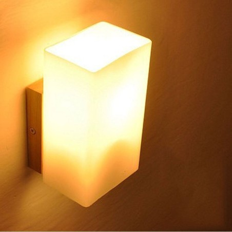 Nordic Wood Wall Lamp Glass Lampshade Sconce Light Nordic Wood Wall Lamp Glass Lampshade Sconce Light