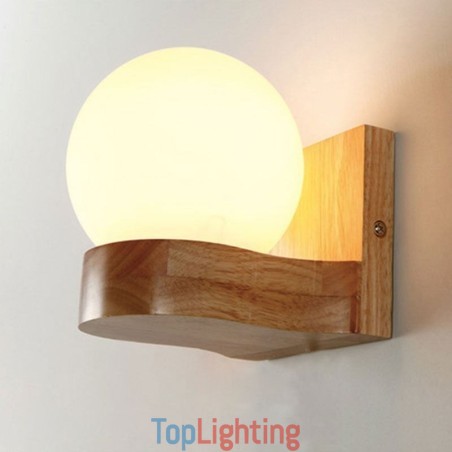 Nordic Solid Wood Wall Light Cozy Ball Shape Sconce Light Nordic Solid Wood Wall Light Cozy Ball Shape Sconce Light