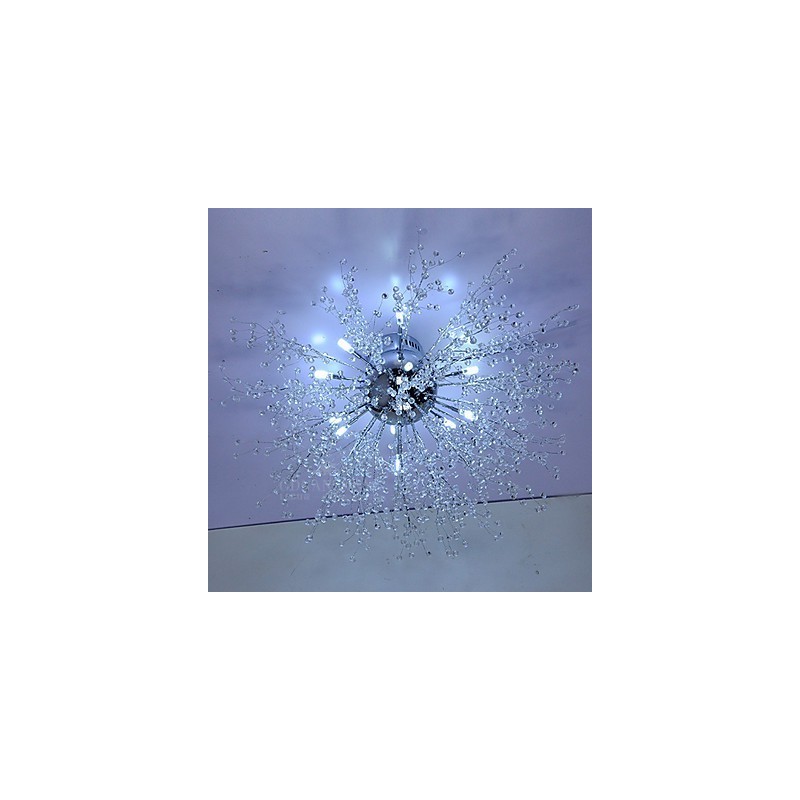 Modern Firework Globe AcrChrome Metal Flush Mount GDNS