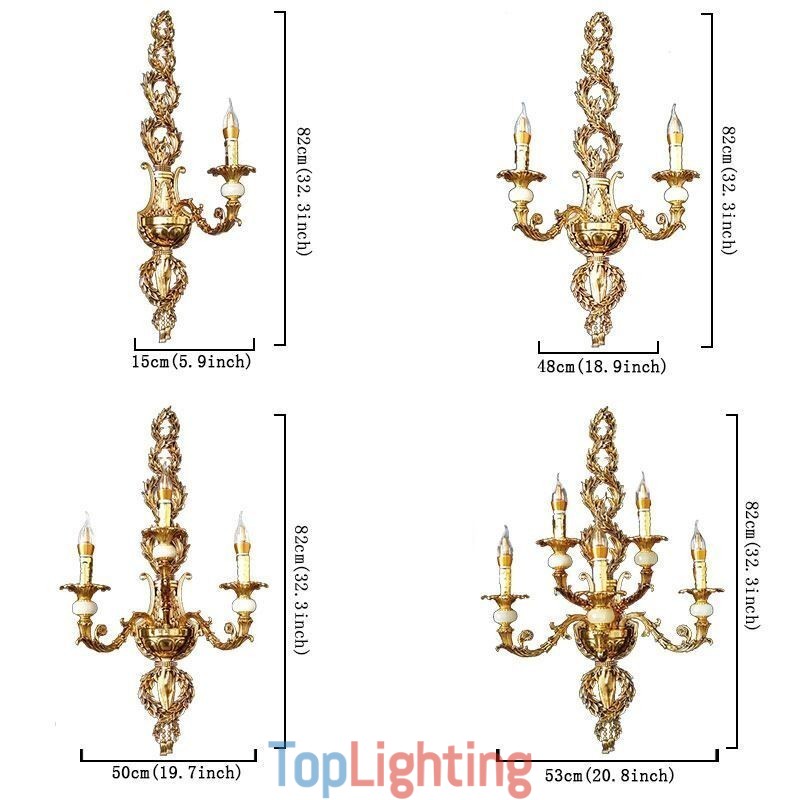 European Wall Lamp Luxurious Petal Wall Sconce Jade Decoration Lamp Bedside Lighting