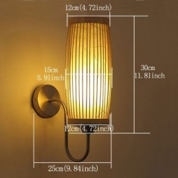 Waist Drum Design Wall Light Creative Bamboo Wall Sconce Bedside Stairs Rural Lighting