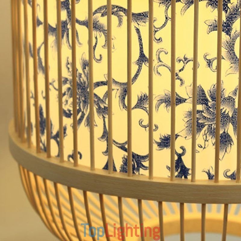 Cage Design Wall Light Creative Bamboo Hanging Wall Sconce Bedside Decorative Light