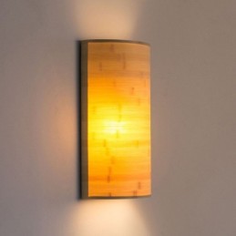 Japanese Bamboo Wall Light Simple Semicircle Wall Sconce Bedside Lighting