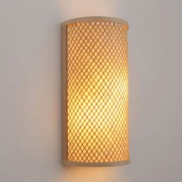 Semi cylindrical Bamboo Wall Light Creative Bedside Wall Sconce Stairs Rural Lighting
