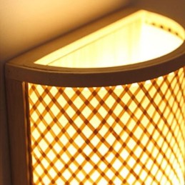 Semi cylindrical Bamboo Wall Light Creative Bedside Wall Sconce Stairs Rural Lighting