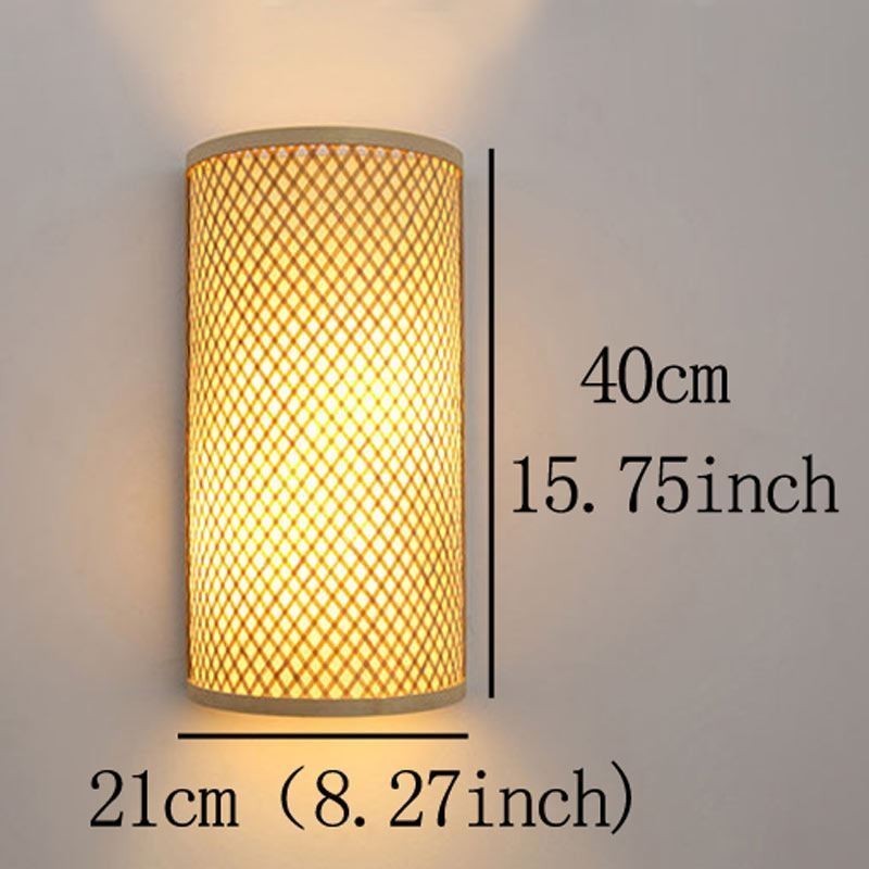 Semi cylindrical Bamboo Wall Light Creative Bedside Wall Sconce Stairs Rural Lighting