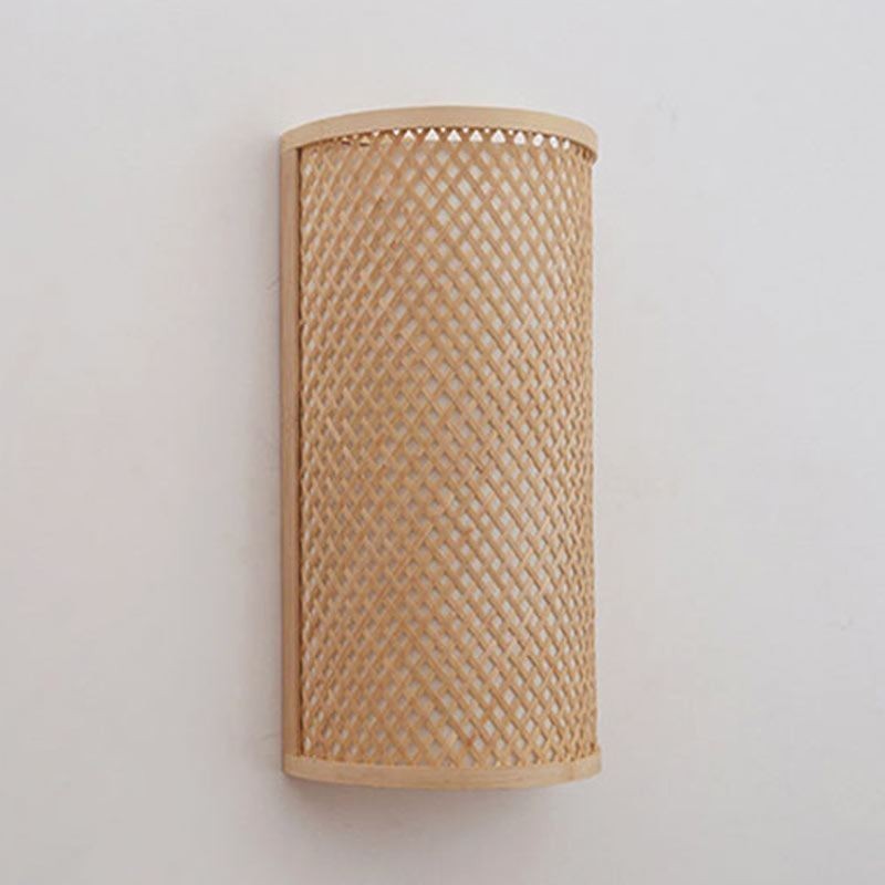 Semi cylindrical Bamboo Wall Light Creative Bedside Wall Sconce Stairs Rural Lighting