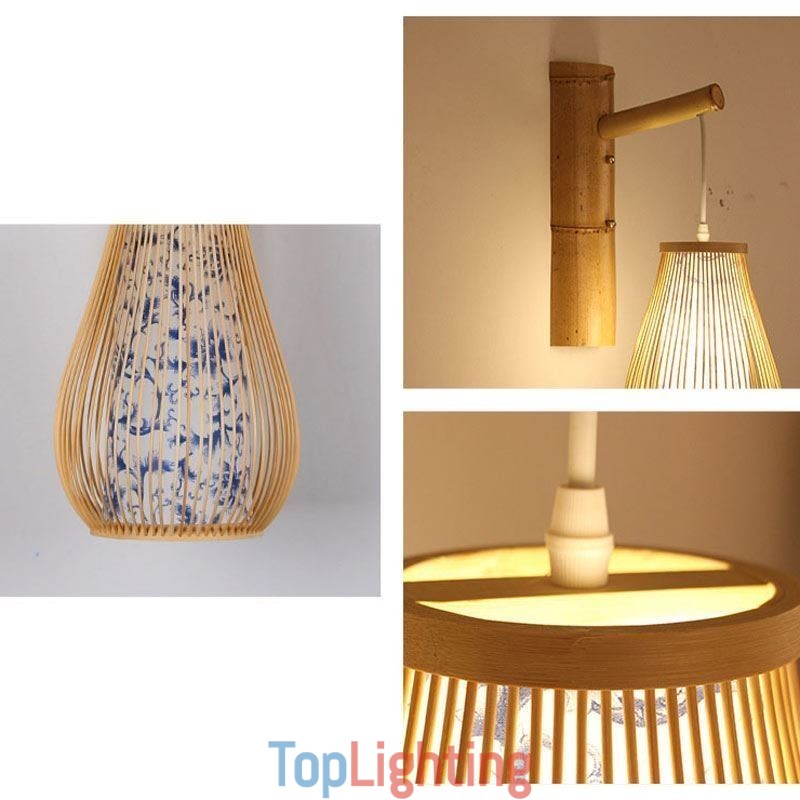 Woven Bamboo Wall Sconce Retro Chinese Wall Light Lighting