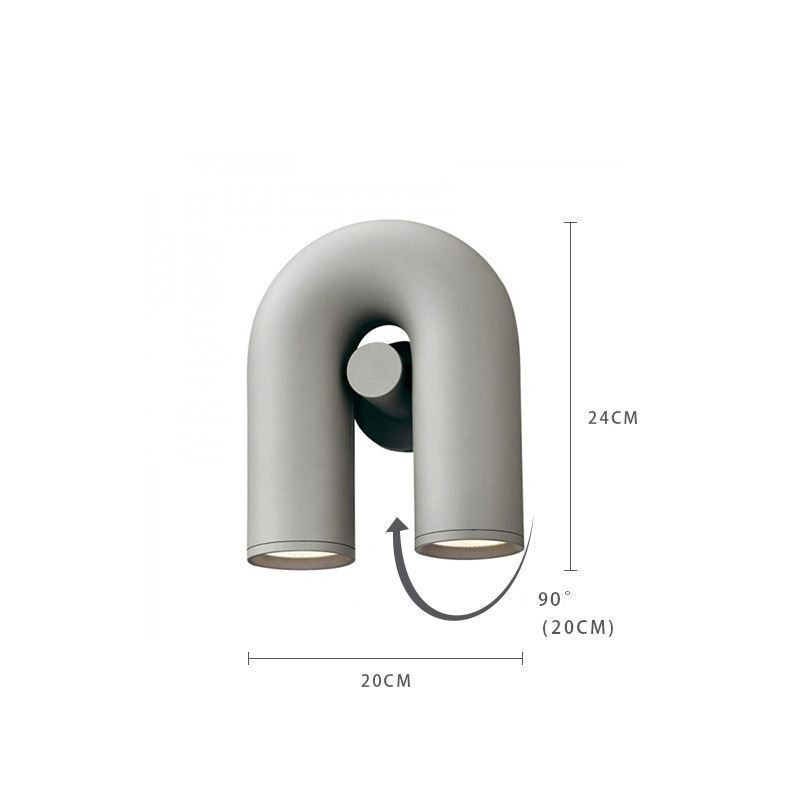 Wall Sconce U Shape Minimalist Creative Wall Light 90° Rotating Lampshade