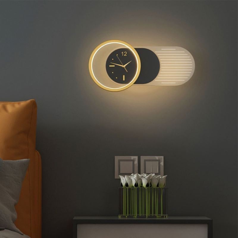 Wall Lamp Modern Minimalist Acrylic Wrought Iron Clock Wall Light