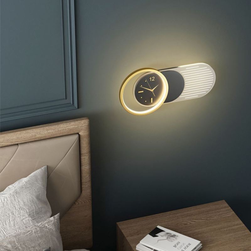 Wall Lamp Modern Minimalist Acrylic Wrought Iron Clock Wall Light
