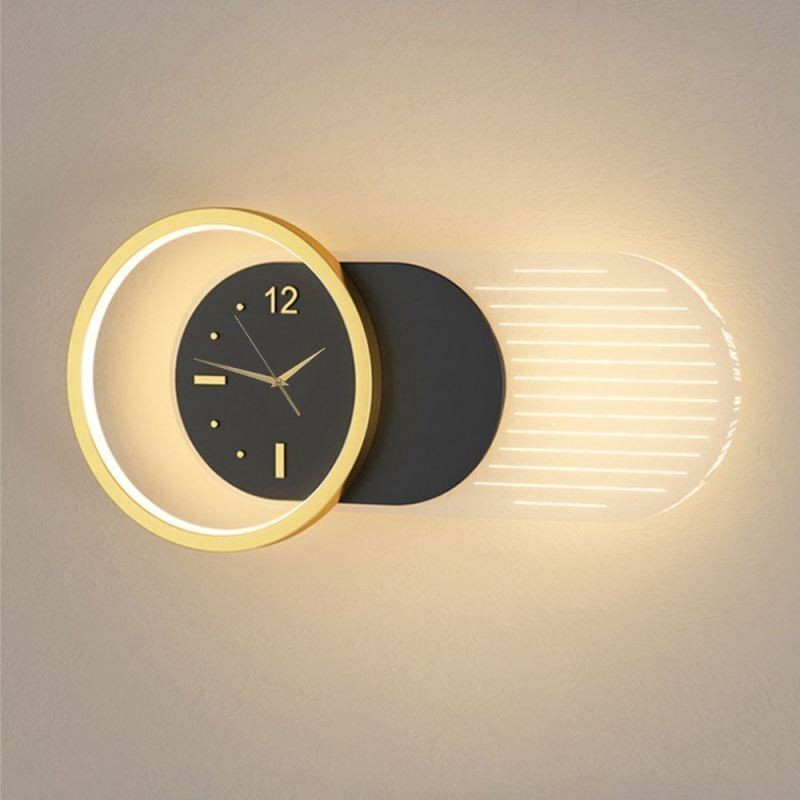 Wall Lamp Modern Minimalist Acrylic Wrought Iron Clock Wall Light