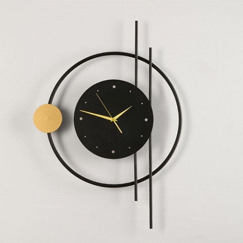 Clock Wall Light Modern Minimalist Wrought Iron Wall Lamp And