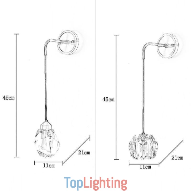 Modern Wall Light Creative Crystal Wall Sconce Lamp