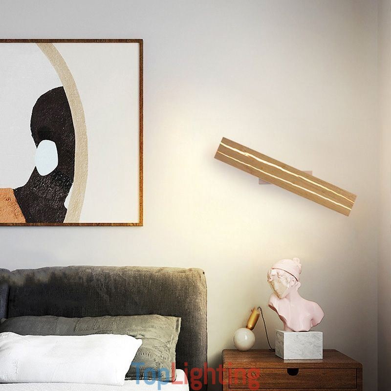 Modern Wood Wall Lamp Entrance Aisle Lights Nordic Bedside Wall Light