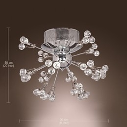 Modern Contemporary Crystal Chrome Metal Flush Mount