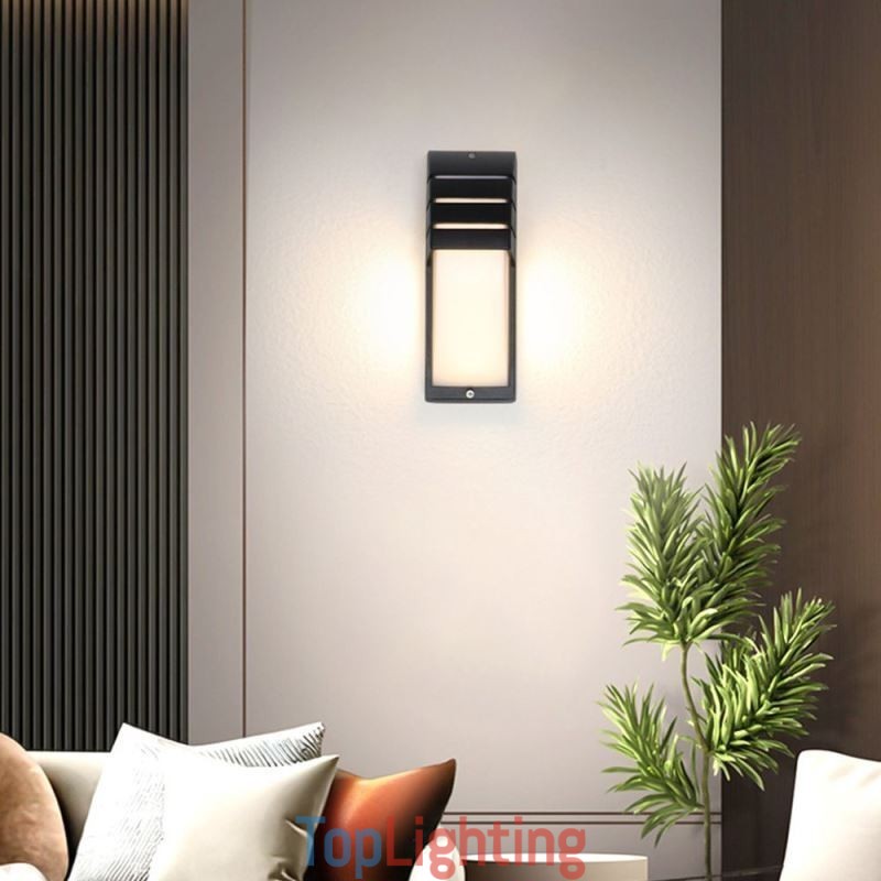 Waterproof Outdoor Porch Light Black Aluminium Wall Lamp Garden Courtyard Light
