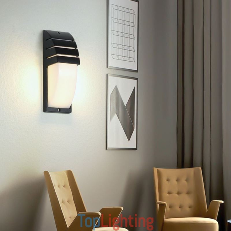 Waterproof Outdoor Porch Light Black Aluminium Wall Lamp Garden Courtyard Light