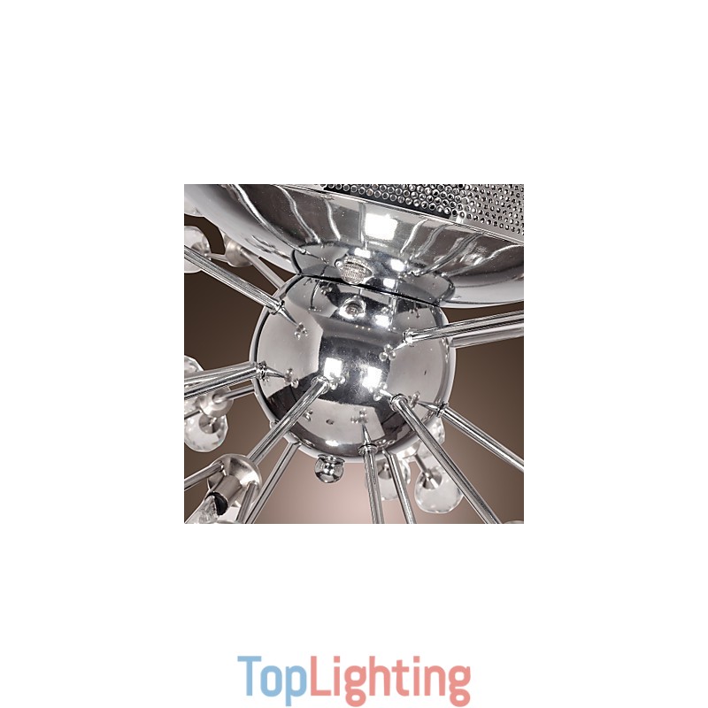 Modern Contemporary Crystal Chrome Metal Flush Mount