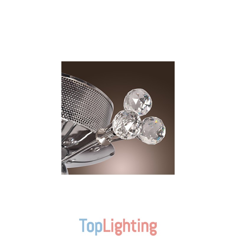Modern Contemporary Crystal Chrome Metal Flush Mount