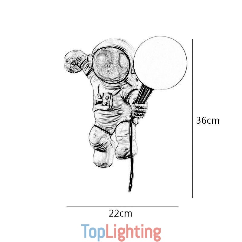 Modern Wall Sconce Creative Astronaut Resin Wall Light Kids